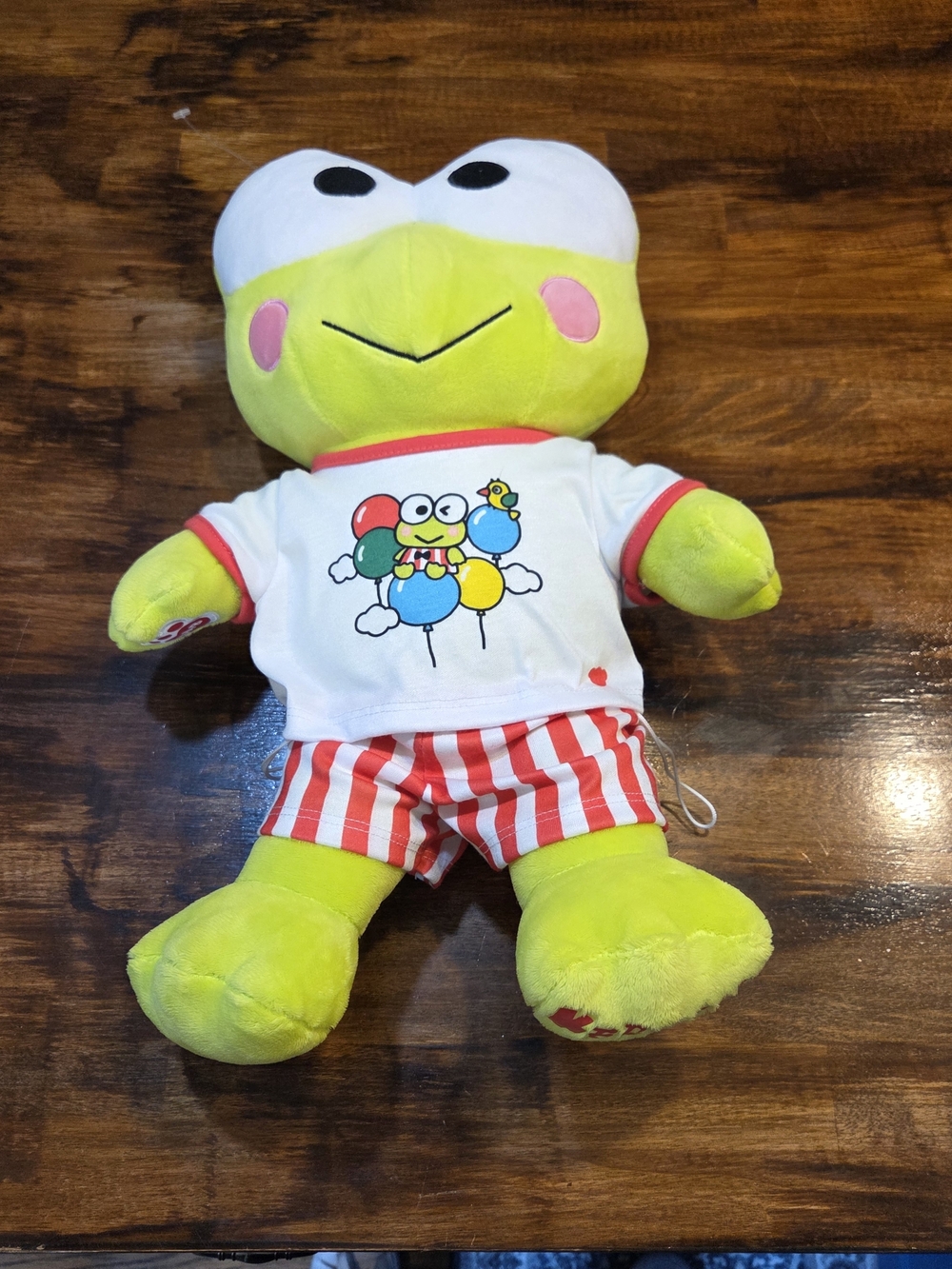 BUILD A BEAR WORKSHOP 15" SANRIO KEROPPI FROG PLUSH STUFFED ANIMAL WITH OUTFIT
